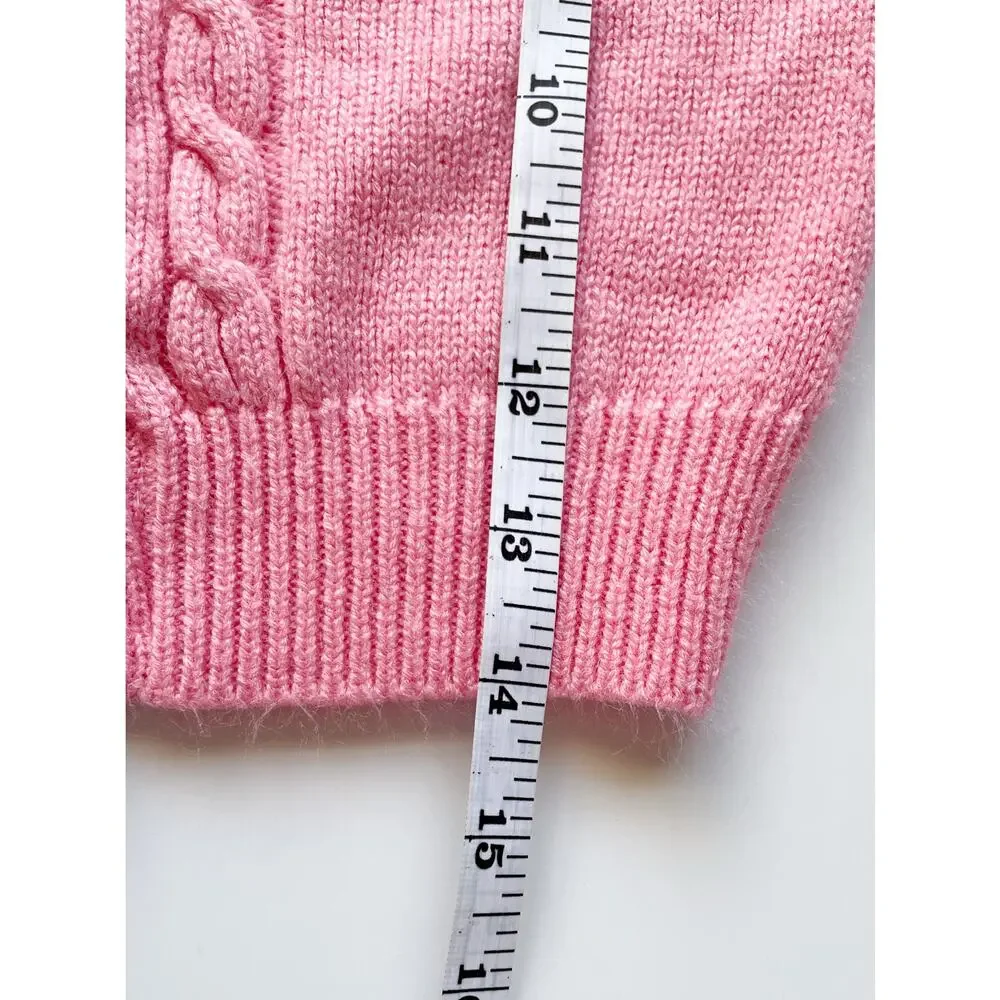 Toddler Girl's Vintage Pink Cardigan Sweater Size Small